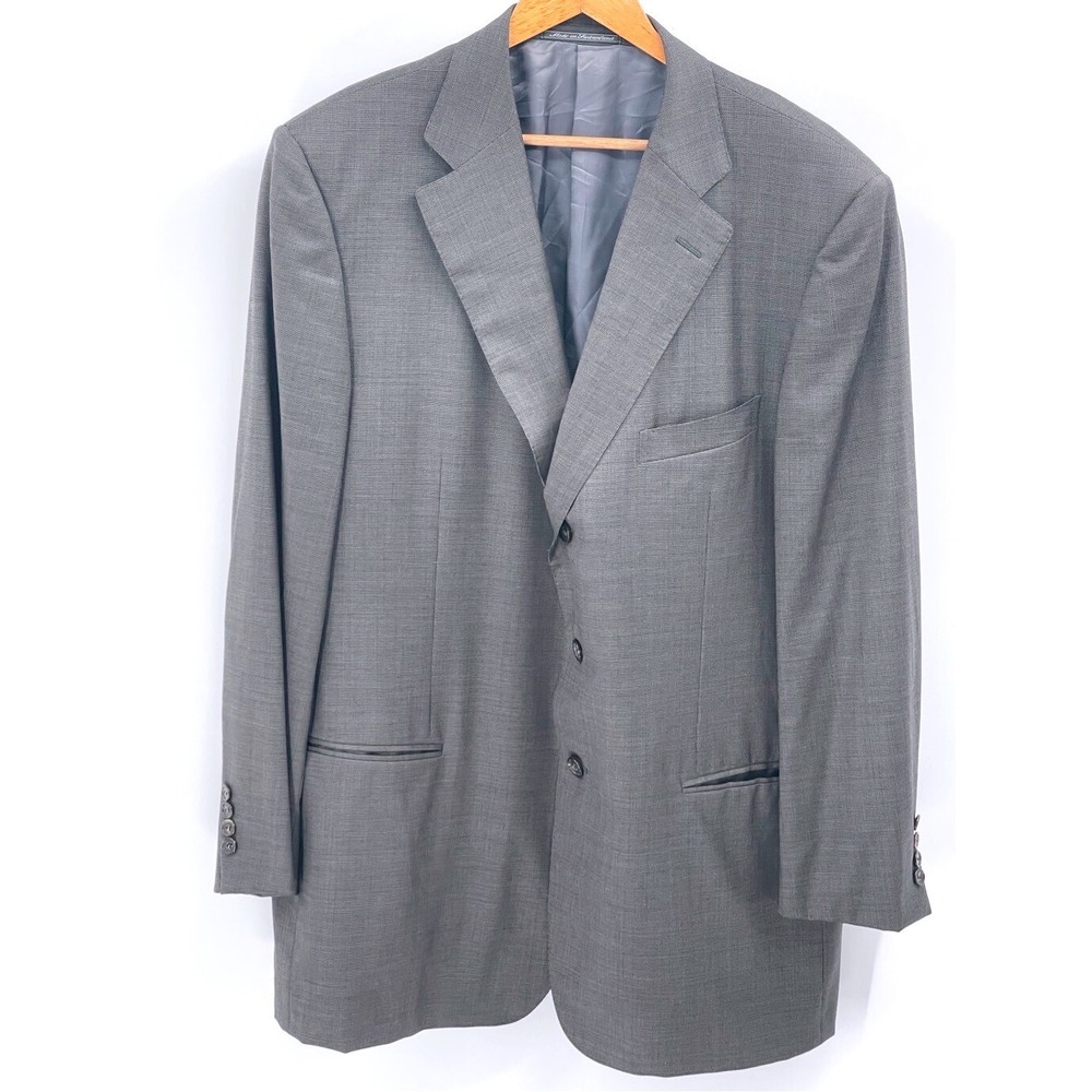 Ermenegildo Zegna Blazer Wool Men's 48 Gray 3 Button Sports Coat Suit